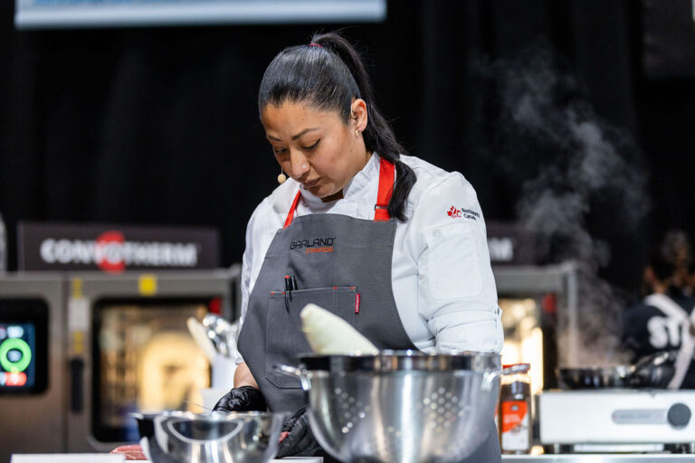 Chef Abi Lopez competing at Garland Competition 2024.